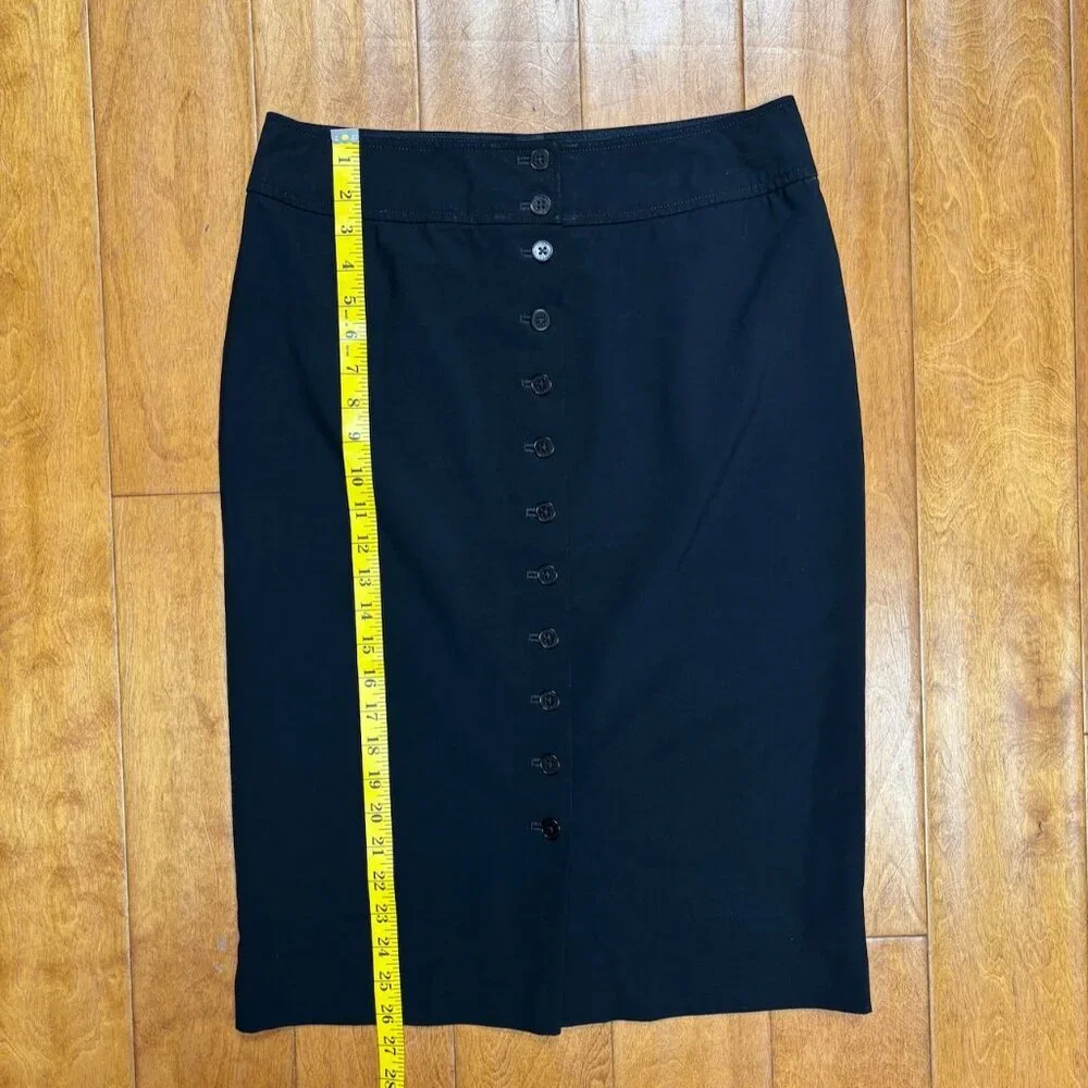Lauren Ralph Lauren Womens Linen Pencil Skirt Size‎ 8 Button Minimalist Career